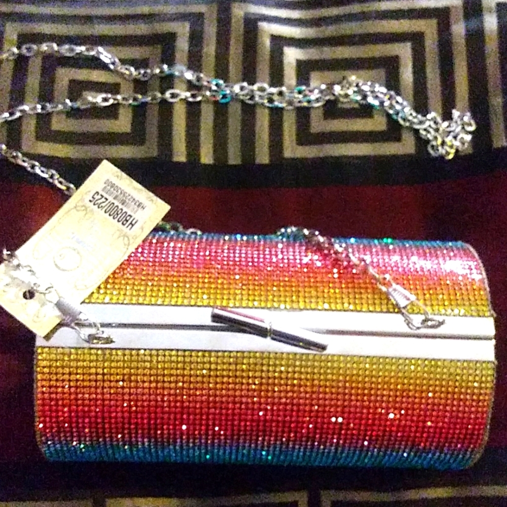 Rainbow Rhinestone Clutch
